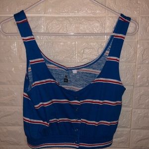 red white and blue crop top